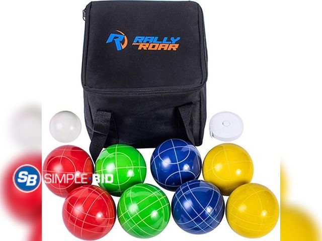 Lot 58-28844 - New Bocce Ball Game Set - 8 Balls, Pallino, Carry Case, Measuring Rope - Multiple Sizes