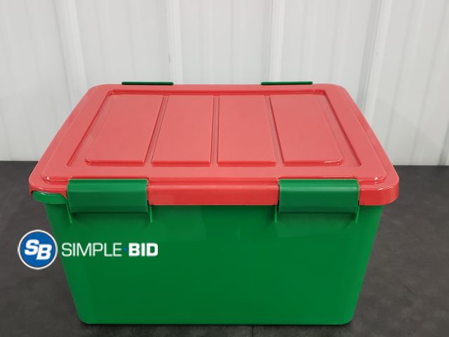 Lot 58-68199 - Red &amp; Green Tote with Latchable Lid