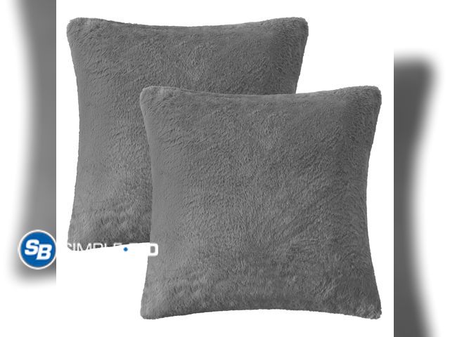 Lot 58-33251 - Lot of (4) New Packages of L&amp;M Plush Throw Pillow Covers 20×20,Fluffy Decorative Pillow Covers w...