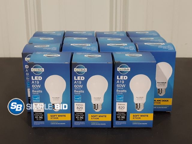 Lot 58-28350 - Lot of (15) Earth Bulb Lightbulbs - LED 60W - Soft White - Lasts 15,000 Hours