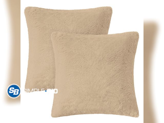 Lot 58-33250 - Lot of (4) New packages of L&amp;M Plush Throw Pillow Covers 20×20,Fluffy Decorative Pillow Covers w...