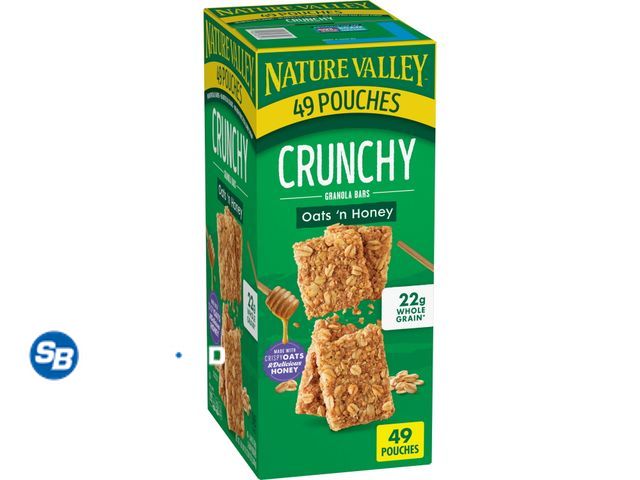 Lot 58-71814 - Nature Valley Crunchy Granola Bars, Oats 'n Honey, 98 Bars, 73.01 OZ (49 Pouches) - unopened - expir...