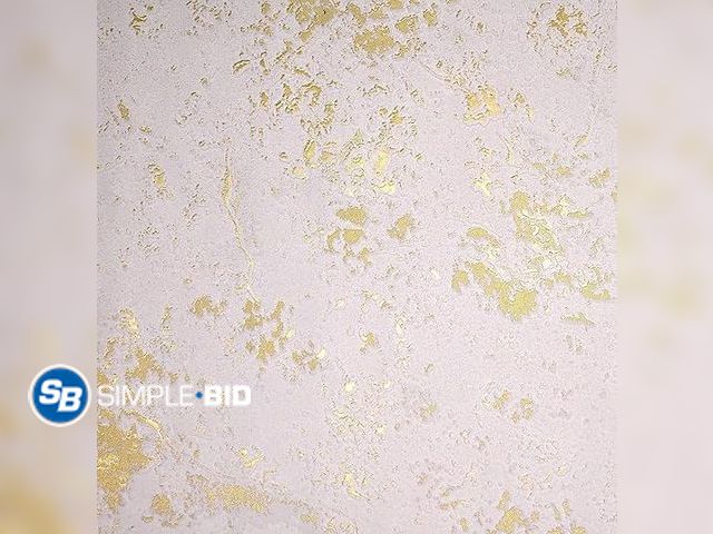 Lot 58-27688 - New Hera Luxury Decor - Textured 3D, 20.86" x 32.8 ft, Cream Greige Beige and Metallic Gold Peel and...