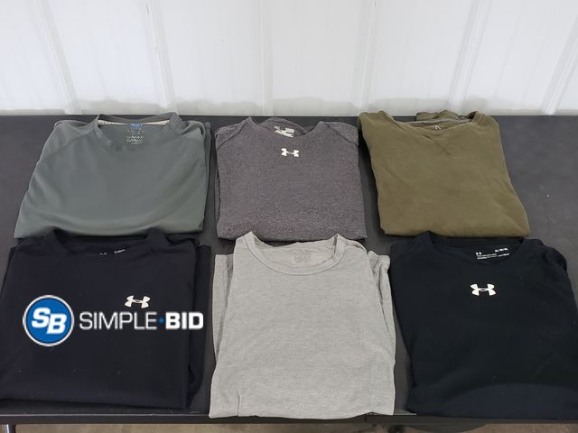 Lot 58-77355 - Lot of (6) MEN'S Long Sleeve Shirts - Under Armor and more - SIZE XL - used but in good condition