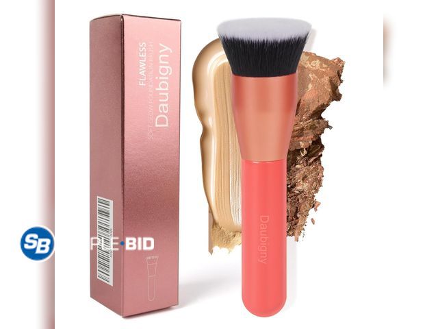 Lot 58-83123 - Lot of (2) New Foundation Brush Daubigny 1.5" Flat Top Kabuki Brush for Liquid Makeup,Premium Makeup...