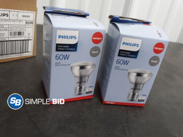 Lot 58-36882 - Lot of (6) New Philips 60W Halogen Flood lights