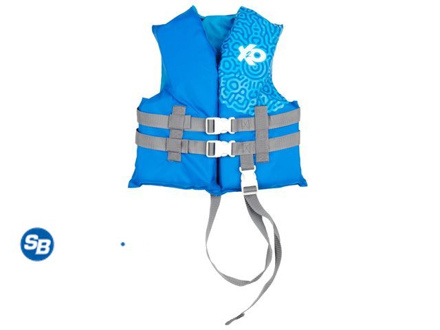 Lot 58-32194 - New X2O Universal Child Open-Sided Life Vest and Jacket, 30lbs - 50lbs, Unisex, Blue Ocean Coral