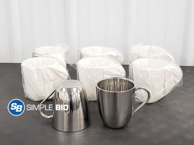 Lot 58-51013 - Lot of (8) Coffee Mugs - Miksa Double wall Stainless