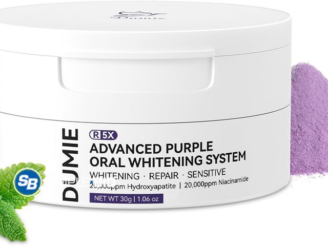 Lot 58-62931 - New Teeth Whitening Powder, Remineralizing Hydroxyapatite Tooth Powder with Niacinamide,R5X Purple C...