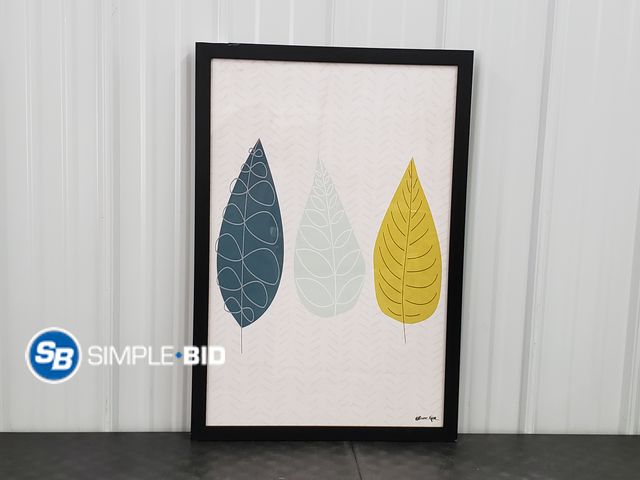 Lot 58-75934 - Decorative Framed Leaf Wall decor - approx. 32" x 24"