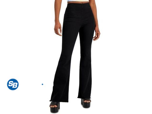 Lot 58-66129 - New Tinseltown Hi-Rise Pull On Flare Black Pants, Junior's Size 7