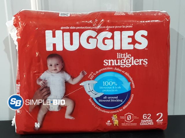 Lot 58-28316 - Huggies Little Snugglers - Size 2 - 62 Count