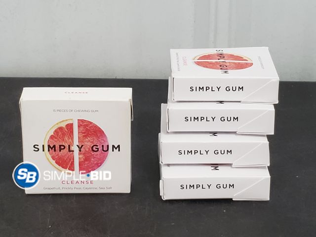 Lot 58-83844 - Lot of (5) Simply Gum Cleanse Natural Gum 15ct ~ Grapefruit, Prickly Pear, Cayenne Sea Salt - BB 10/...