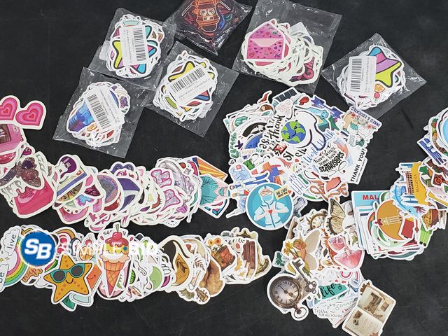 Lot 58-59429 - Large Lot of New Vinyl Waterproof Funny  Decals for Decals Laptop Notebook Water Bottles  - variety ...