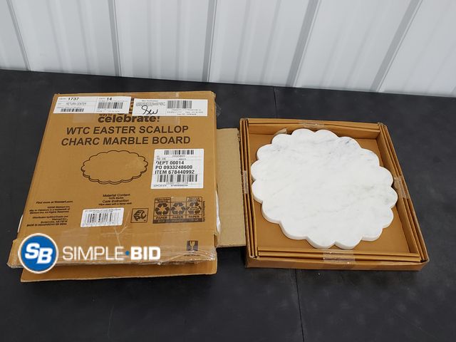 Lot 58-64065 - Way to Celebrate Scalloped Marble Serving Board