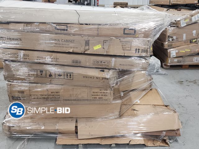 Lot 58-59105 - Skid Full of Various Furniture Items, Open Boxes, boxes 1 of 2, may or may not be complete