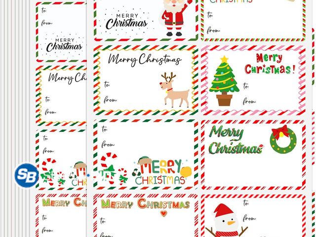 Lot 58-77183 - CHRISTMAS IN JULY! New Christmas Gift Tags Stickers,(3"×2" Christmas Tags for Gifts Christmas Labels...