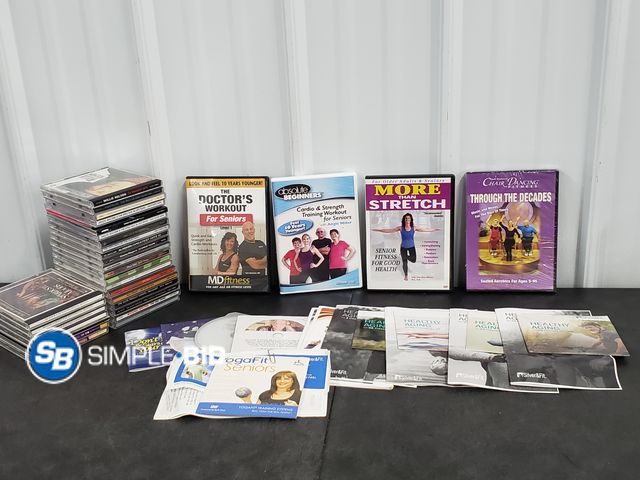 Lot 58-80010 - Box of Misc. CDs and Aerobic Workout DVDs