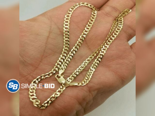 Lot 58-58896 - New RM Solid 10k Yellow GoldFilled Necklace, Link Chain RM 10K Solid Yellow Gold Cuban Link Chain Ne...