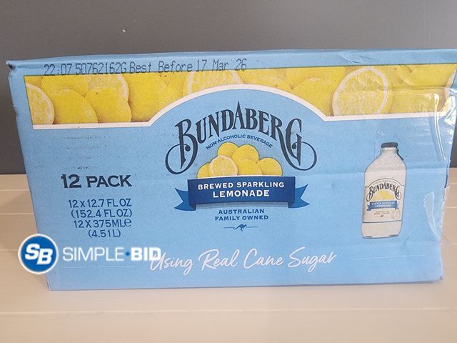 Lot 58-35890 - BUNDABERG! Sparkling Lemondae - 11 pack 4 fl oz each - unopened - glass bottles