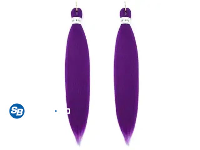 Lot 58-58197 - 4 packs Purple Braiding Hair Pre Stretched Synthetic Braiding hair Extensions for Women, Purple Hair...