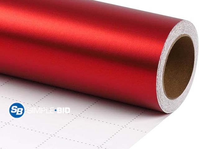 Lot 58-33452 - New LaRibbons Red Wrapping Paper, Solid Color Matte Metal Gift Paper Roll - 30 Inch x 33 Feet, Gift ...