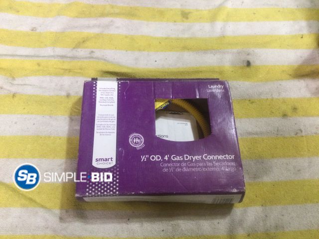 Lot 58-37930 - Smart Choice
1/2 " 0d, 4' gas dryer connector 
new in box