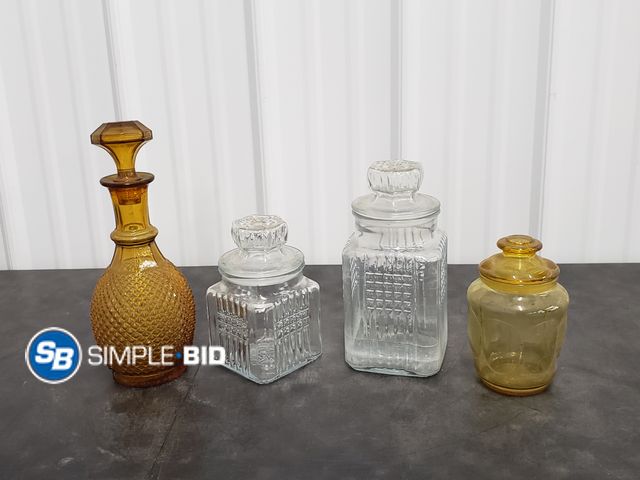 Lot 58-30725 - Lot of (4) Glass Decorative Jars with Lids