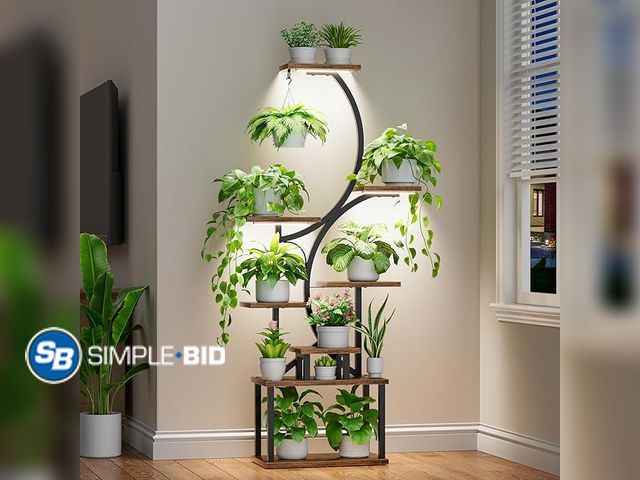 Lot 58-35316 - Plant Stand Indoor with Grow Lights - 62" Tall Plant Shelf, Lighted Corner Plant Stands for Indoor G...