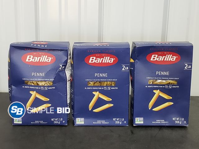 Lot 58-75717 - Lot of (3) Barilla Penne Noodles - 2lbs - unopened - BB 7/2027