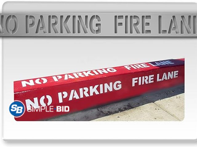 Lot 58-17632 - urb N Sign Fire Lane Stencil - 4 Inch Premium No Parking Stencil for Customizing Curbs or Parking Lo...