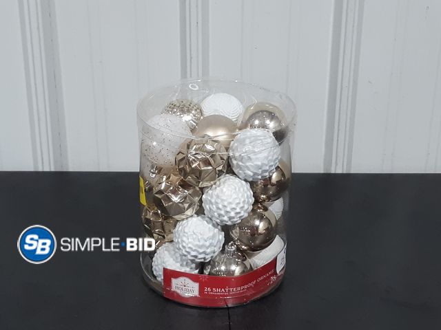 Lot 58-17991 - CHRISTMAS IN JULY! New Holiday Time 26 Shatterproof Ornaments