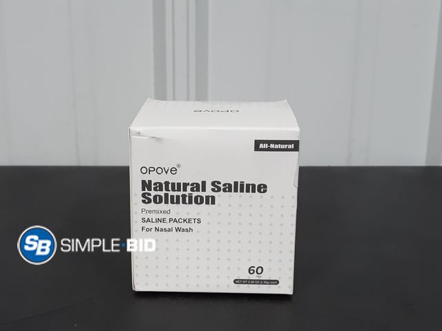 Lot 58-26263 - Opove Natural Saline Solution Premixed Saline Packets for Nasal Wash - 60 Count