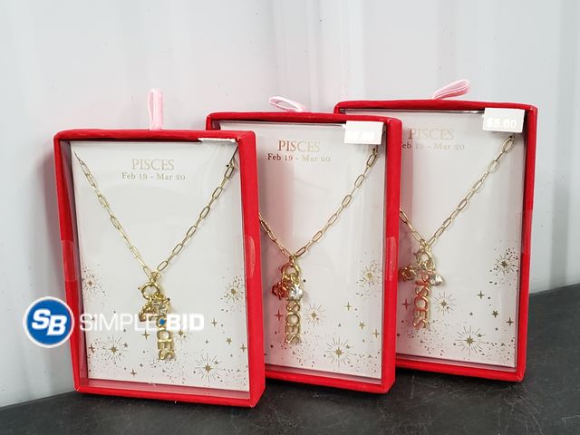 Lot 58-40005 - Lot of (3) Zodiac PISCES necklaces - Feb 19-Mar. 20
