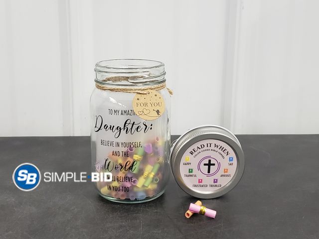 Lot 58-53765 - New Bible Verse Jar for Daughter – 92 Encouraging Scriptures by Emotion, Christian Gift from Mom or ...