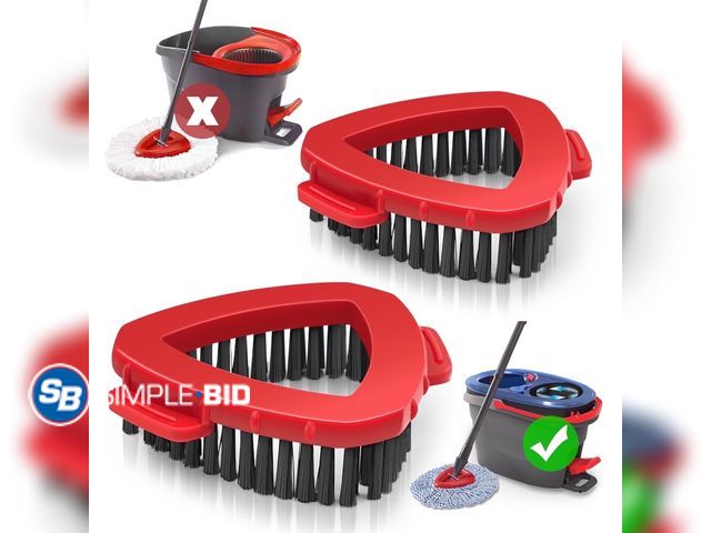 Lot 58-58544 - New  Scrubber Mop Brush Attachments Head 2 Pcs Scrub for 2 Tank System (Orange)