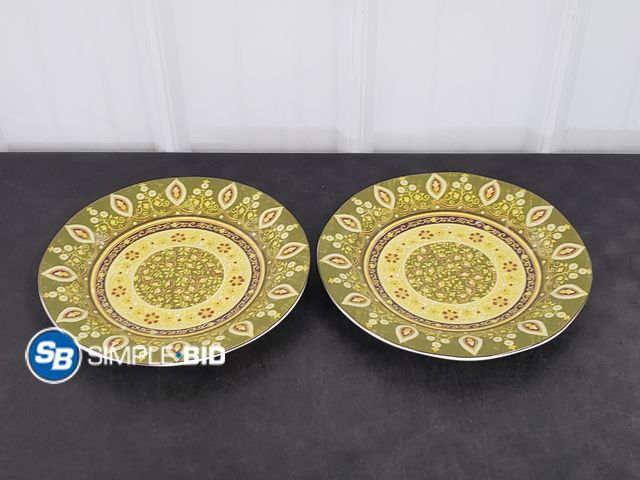 Lot 58-68206 - Lot of (2) Fancy Dinner Plates