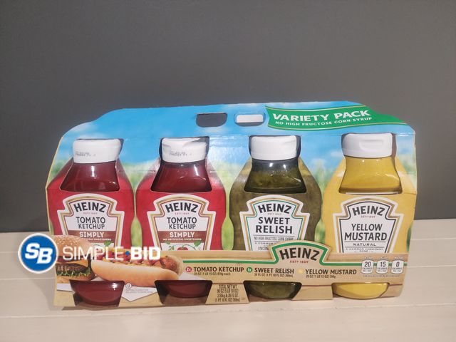 Lot 58-35792 - HEINZ! Variety pack -- (2) Ketchup (1) Sweet Relish (1) mustard - unopened