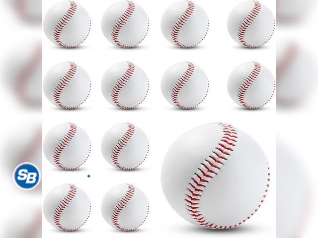 Lot 58-74262 - New Rarapop Blank Standard Baseball Balls, Official Size 9 Inch Leather Covered Practice Baseball Tr...