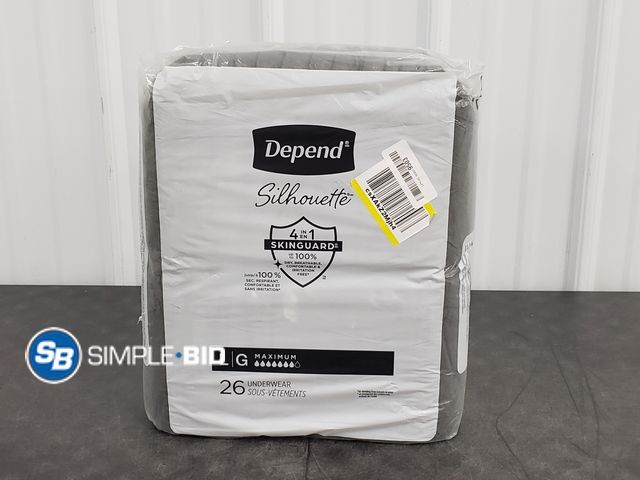 Lot 58-74514 - Depends Silhouette 26 Pack Large