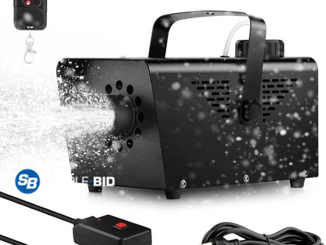 Lot 58-35304 - New 800W Fake Snow Maker Machine - Artificial Snow Machine by Wireless Remote Control Portable Makin...