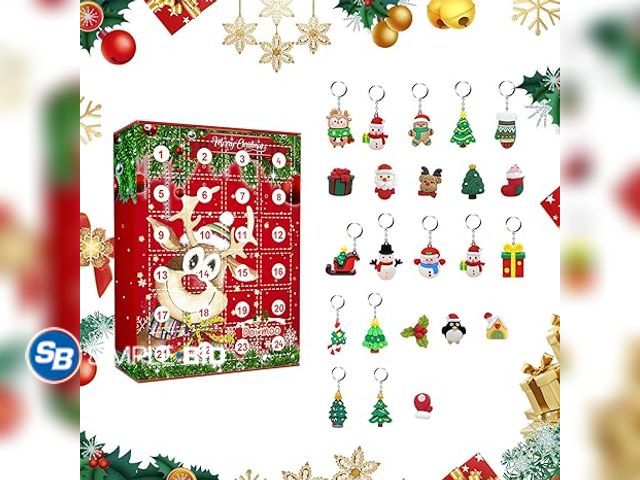 Lot 58-37165 - New Christmas Advent Calendar  Keychain - 24 Days Christmas Advent Calendar Countdown Calendar, Chri...