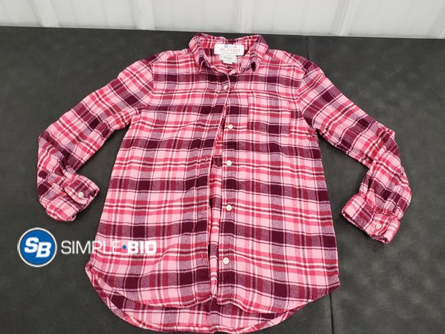 Lot 58-71321 - Old Navy Girls Plaid/Flannel Button Down Shirt - Size L 10-12 - Light use