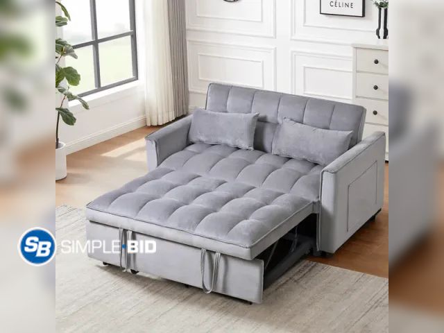 Lot 58-58964 - New 3 in 1 Convertible Sleeper Sofa Bed, Modern Pull Out Couch Bed, Adjustable Backrest, Loveseat Fu...