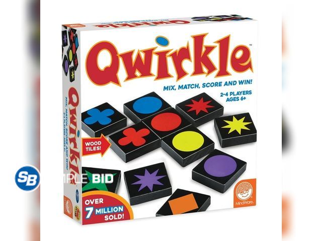 Lot 58-17814 - New MindWare Qwirkle Game, 108 Durable Wooden Tiles &amp; Canvas Drawstring Bag, Family Board Game