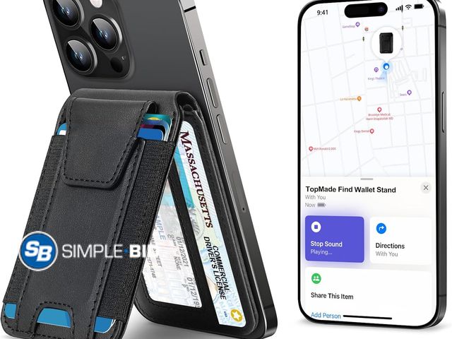 Lot 58-53923 - New TopMade for Magsafe Wallet, Works with Apple Find My, Strongest Magnetic Wallet for iPhone 17/16...