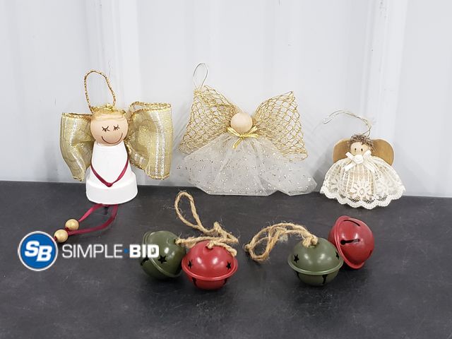 Lot 58-84435 - Lot of (5) Ornaments - Angels and Bells
