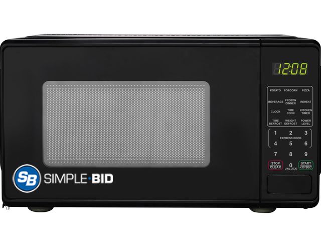 Lot 58-65571 - Mainstays 0.7 Cu ft Countertop Microwave Oven, 700 Watts, Black, New