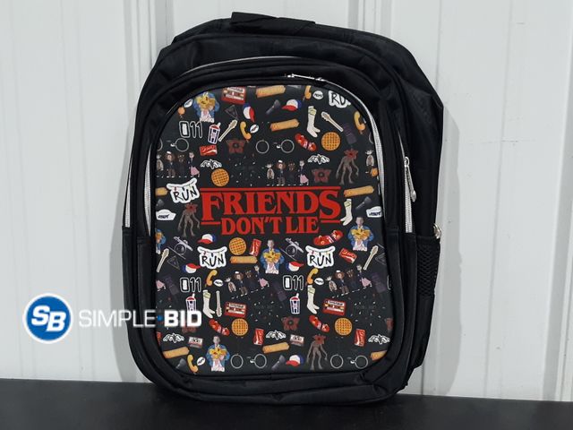 Lot 58-28777 - Stranger Things Friends Don't Lie 16" Kids Back Pack