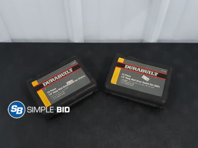 Lot 58-38781 - Lot of (2) Durabuilt Socket Sets - 12 Piece 1/4" Drive SAE, 12 Piece 1/4 Drive Metric